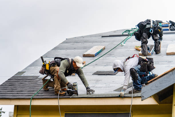 Professional Gutter Installation technician working in Rockingham, NC